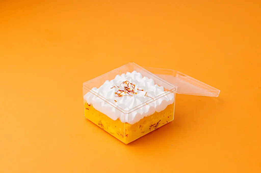 SAFFRON MILK CAKE SLICE